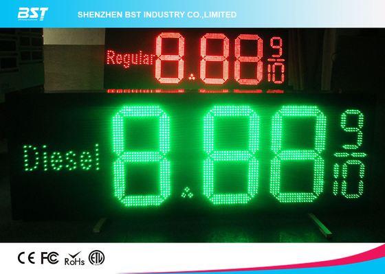 O posto de gasolina da baixa tensão 12v Digitas conduziu a exposição do sinal do preço, vermelho/verde