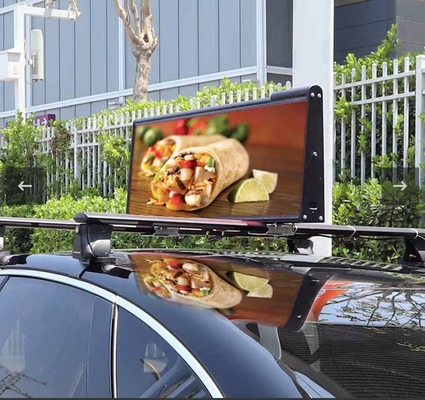 Full Color 4G Wireless P3 Taxi Top Screens 40000 pixels por m2 Impermeável IP65 OEM