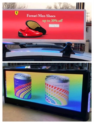 Full Color P2.5 Taxi Top LED Display Outdoor Alto brilho 3000nits LED Screen No Dia e Noite