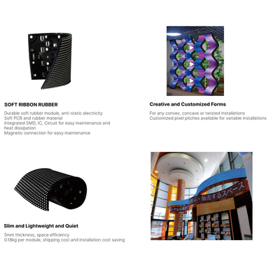 Display LED flexível interior/exterior P2,5 mm 240 mm X120 mm SMD2121 Configuração de pixels