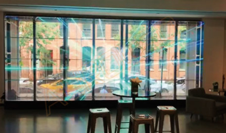 P3.9-7.8 Display LED exterior transparente com um brilho elevado de 5500 nits e uma taxa de atualização de 3840 Hz