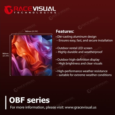 Série OBF HD Publicidade LED Display Design de fundição a óleo fino e elegante, suportando totalmente serviço frontal