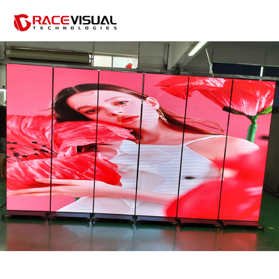 IP Series Indoor 640mmx1920mm Indoor LED Display Poster com base de roda, individual ou em cascata