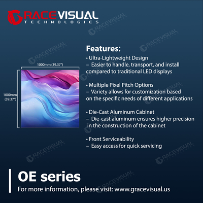 IP65/IP54 Display LED da série OE ultraleve e fácil de juntar com alta relação de contraste de 4000 1