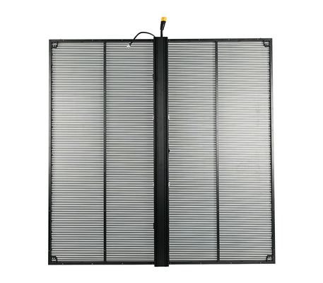 TSF Série P3.9-7.8mm Transparente LED tela ️ 1000x1000mm, alta taxa de atualização 3840Hz, Instalação fixa interior personalizável, moldura de alumínio