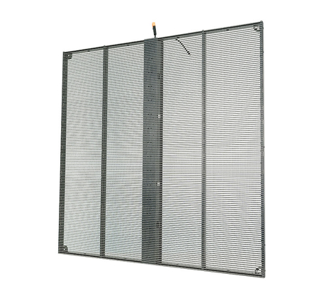 TSF Série P3.9-7.8mm Transparente LED tela ️ 1000x1000mm, alta taxa de atualização 3840Hz, Instalação fixa interior personalizável, moldura de alumínio