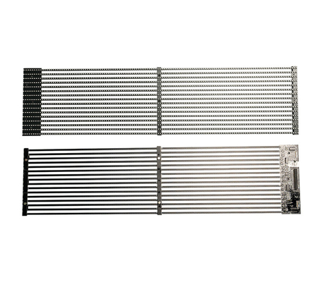 TSF Série P3.9-7.8mm Transparente LED tela ️ 1000x1000mm, alta taxa de atualização 3840Hz, Instalação fixa interior personalizável, moldura de alumínio
