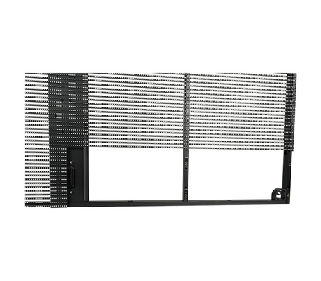TSF Série P3.9-7.8mm Transparente LED tela ️ 1000x1000mm, alta taxa de atualização 3840Hz, Instalação fixa interior personalizável, moldura de alumínio