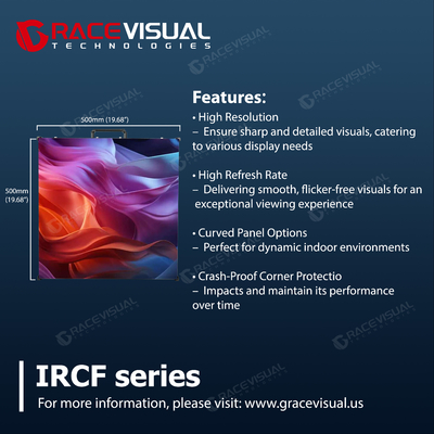 Painéis de Display LED Flexíveis Indoor da Série IRCF Taxa de Reaproveitamento de 7680Hz