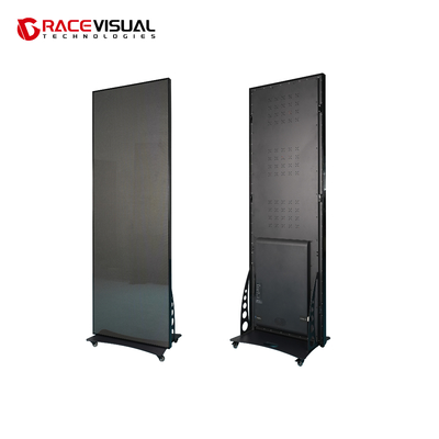 IP Series P2.5 640×1920mm Indoor LED Poster Display Uma solução de exibição versátil com escala de 16 bits de cinza e base de roda móvel