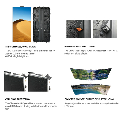 Painel LED da série ORA, 7680hz, para aluguer ao ar livre e aplicação em palco