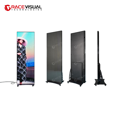 Iposter LED Display Screen ️ Lightweight 35kg, 1,2 ️2.5mm Pixel Pitch, Mobile & Cloud Control, Slim Design, múltiplas opções de montagem com rodas, base e anel pendurado