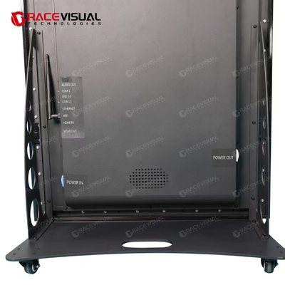 Implantação móvel simplificada com espelhamento de ângulo de 90 ° Display LED de publicidade interna e opções de controle de software de PC