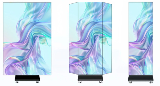 Display de Pôster LED Triplo Dobrável: Portátil, Sem Emendas e Brilhante